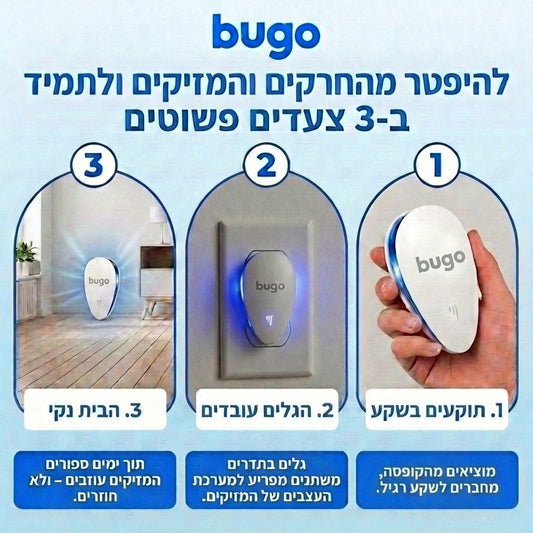 ™Bugo - דוחה חרקים ומזיקים, ללא כימיקלים