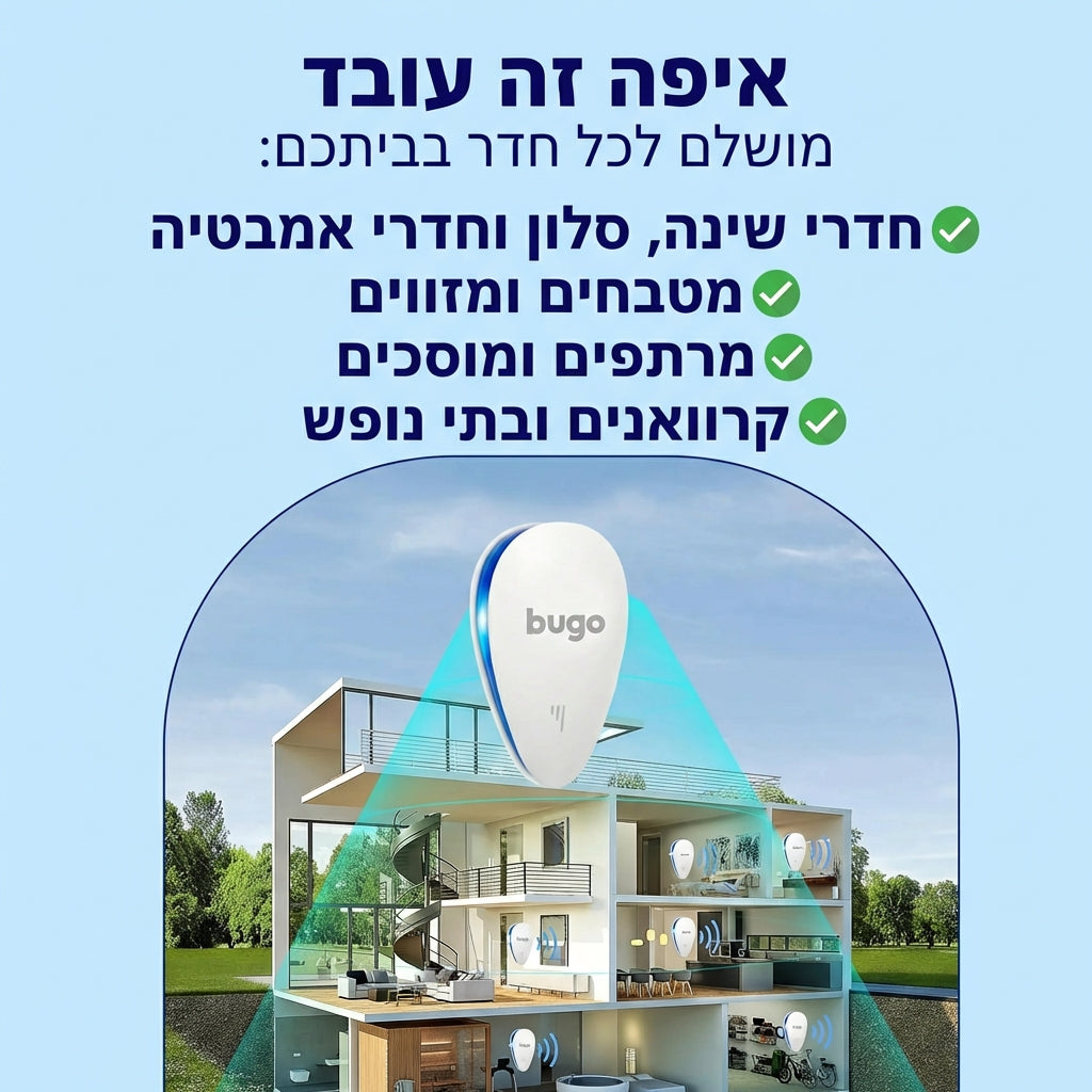 Bugo™ - דוחה חרקים ומזיקים, ללא כימיקלים
