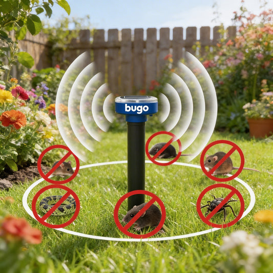 Bugo™ חיצוני - מרחיק מזיקים סולארי לגינה - בלי כימיקלים