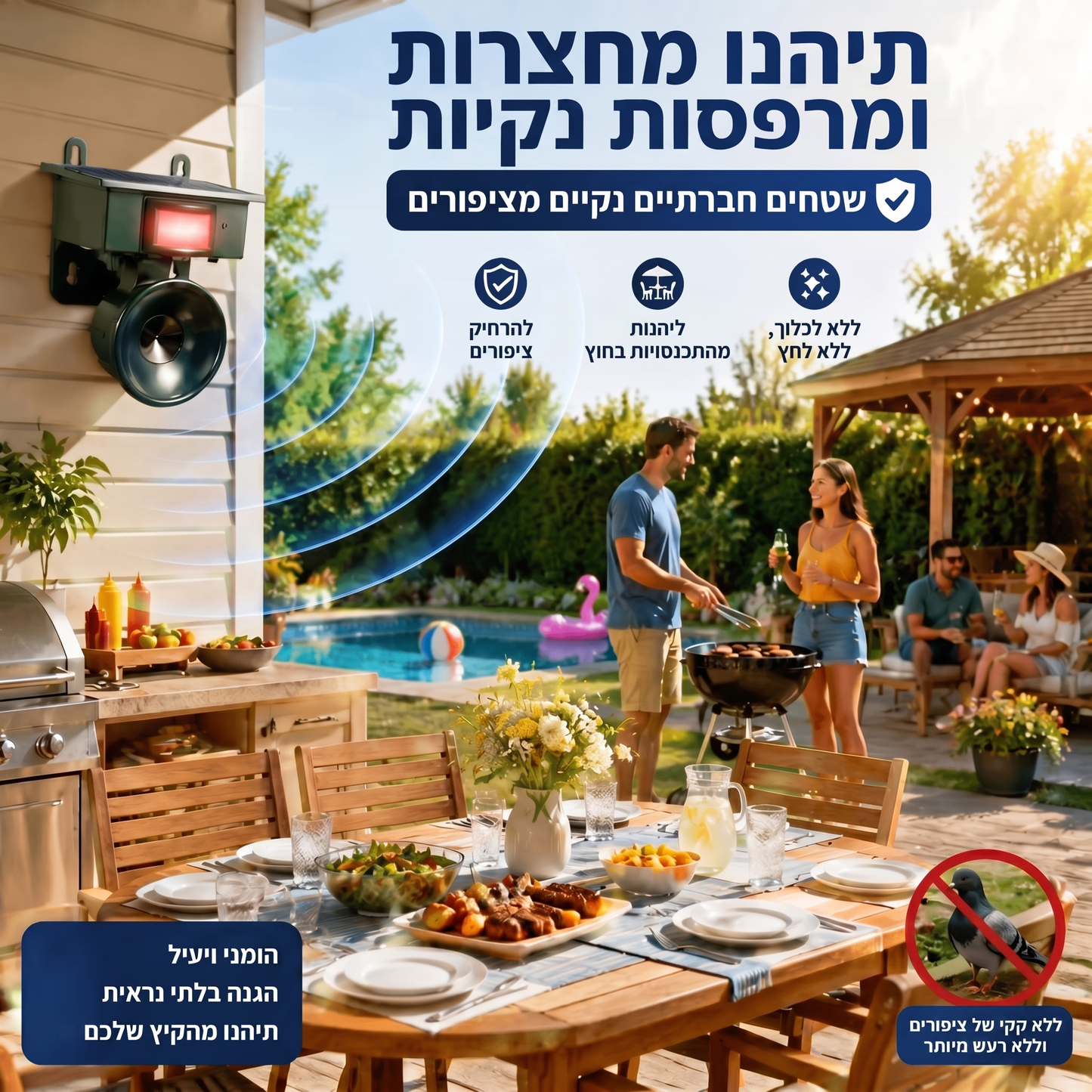 Bugo™ Birds -  דוחה יונים ועורבים
